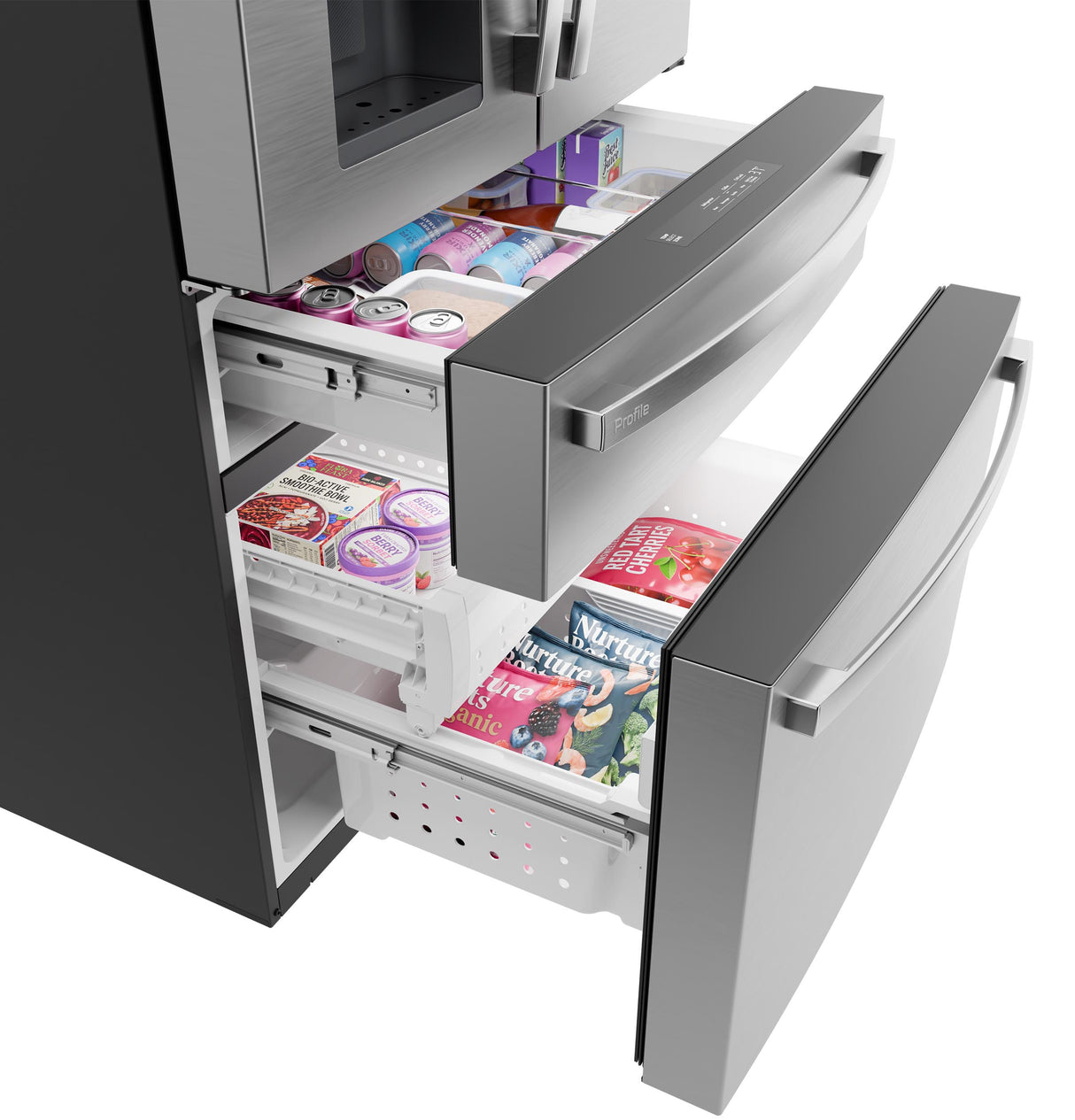 GE Profile™ ENERGY STAR® 22.4 Cu. Ft. Smart Counter-Depth 4-Door French-Door Refrigerator with Kitchen Assistant™