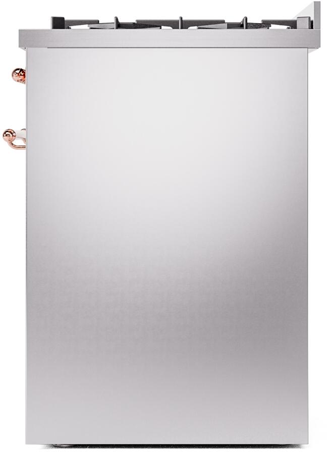 Nostalgie II 30 Inch Dual Fuel Natural Gas Freestanding Range in Stainless Steel with Copper Trim