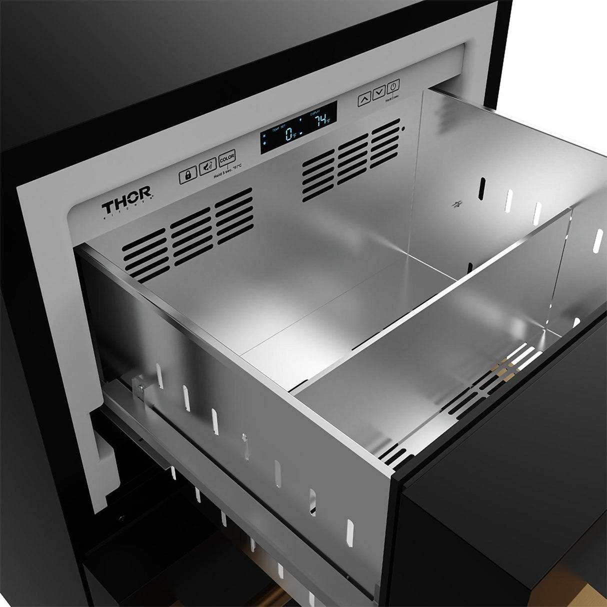 24 Inch Undercounter Built-in or Freestanding Drawer Refrigerator - Black/bronze Gordon Ramsay Series