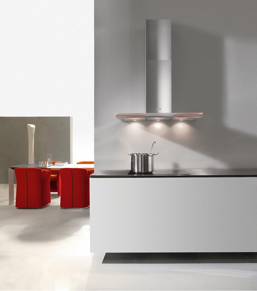 DA 6296 W Lumen AM Wall ventilation hood with energy-efficient LED lighting and backlit controls for easy use.