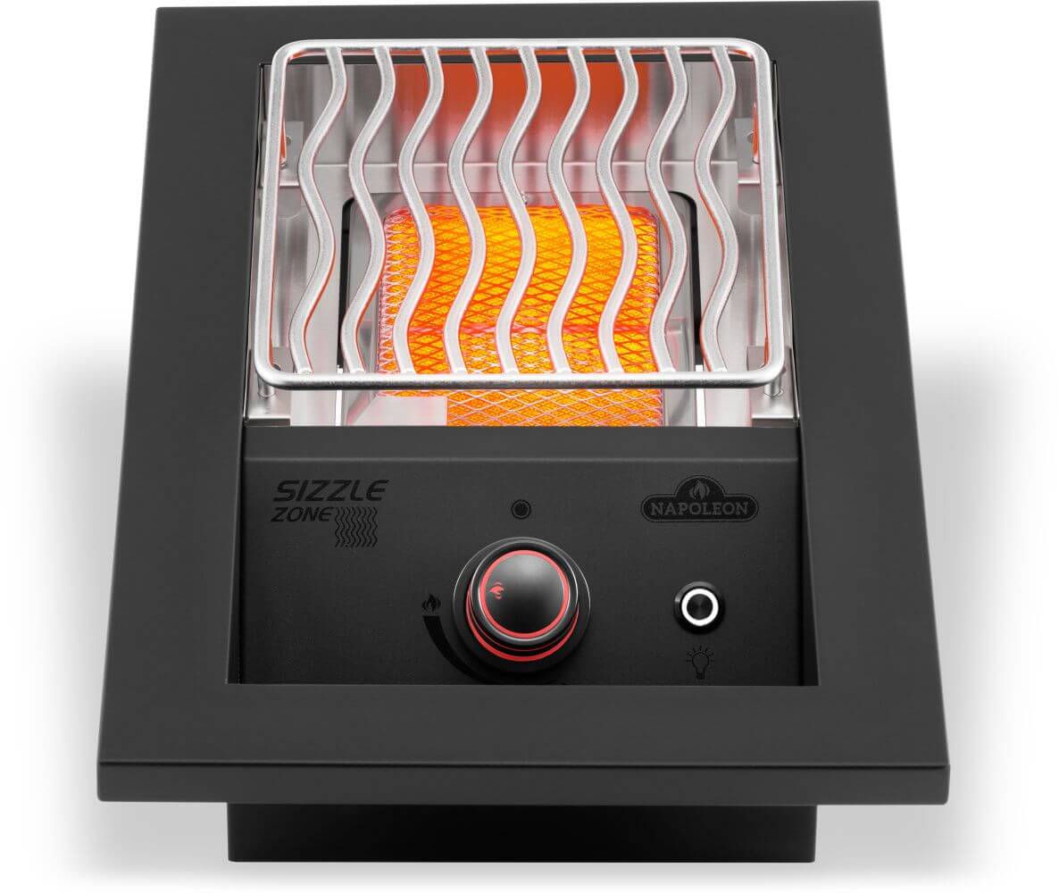 Built-in 700 Series Single Infrared Burner with Matte Black Cover , Propane, Matte/Matt Black