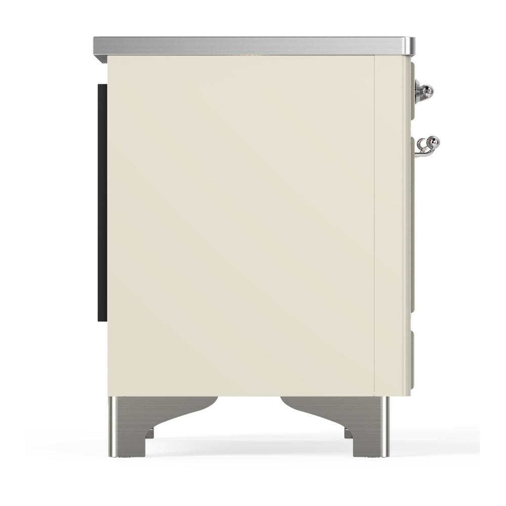 ILVE UMDIB40NR3AWC Majestic III 40 inch Induction Range with 6 Elements, 3.82 cu. ft. Total Oven Capacity (Triple Glass Door, Antique White, Chrome)
