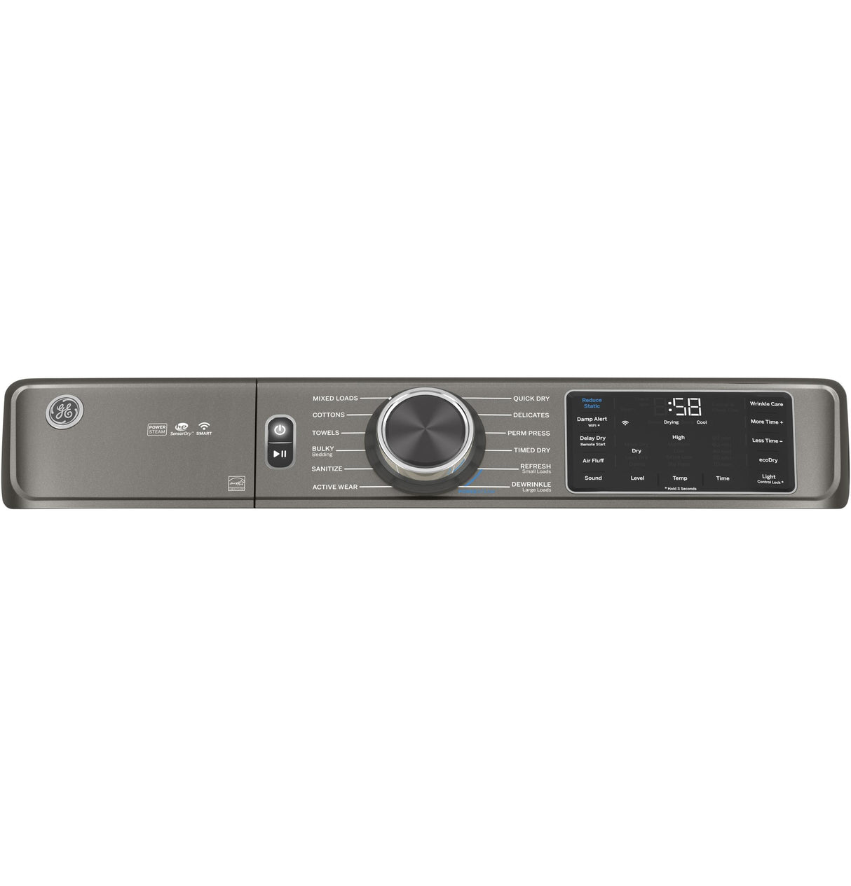 GE® ENERGY STAR® 7.8 cu. ft. Capacity Smart Front Load Gas Dryer with Steam and Sanitize Cycle
