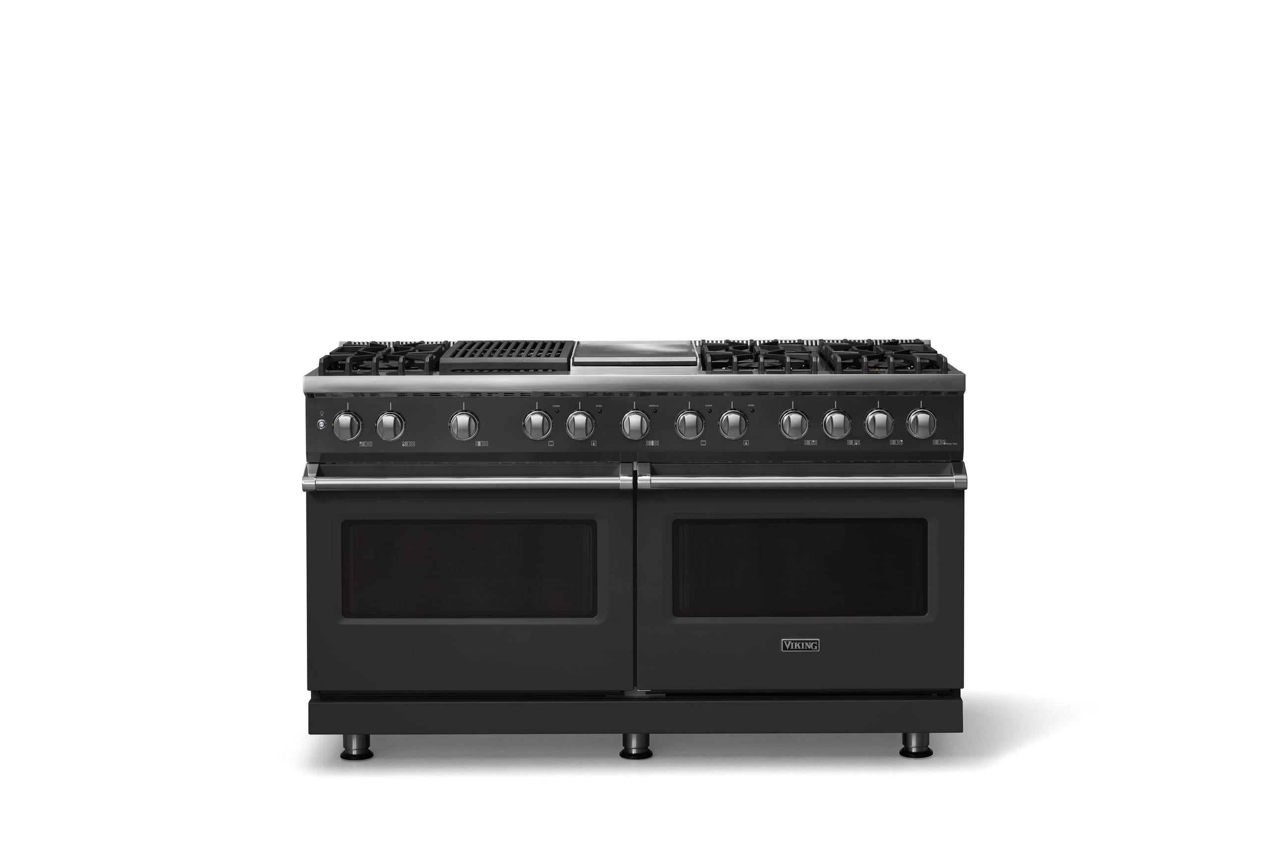 60"W.Dual Fuel Range (Finish: Antique Bronze, Trim: Polished Chrome, Fuel: Propane)