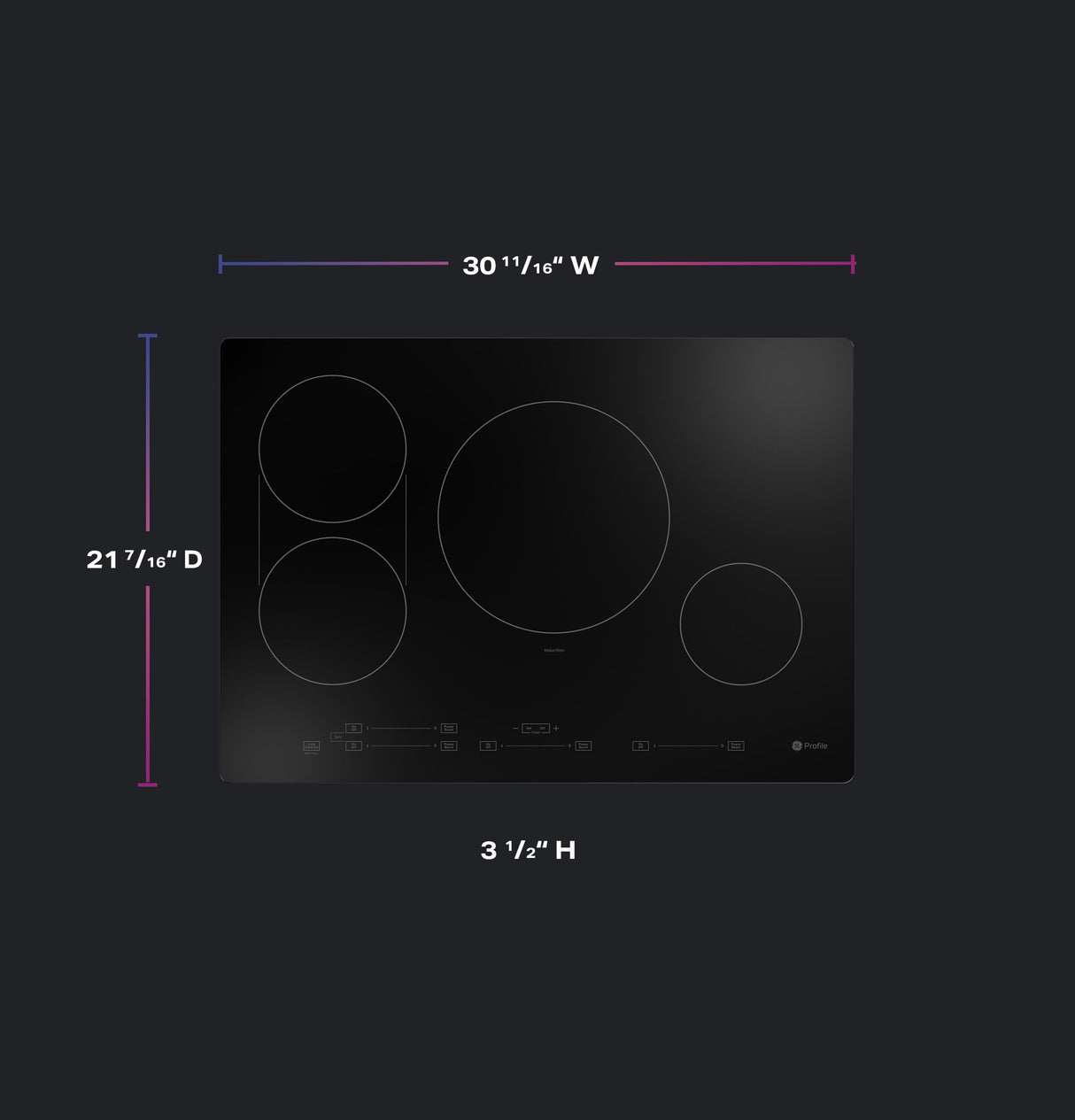 GE Profile™ ENERGY STAR® 30" Built-In Touch Control Induction Cooktop