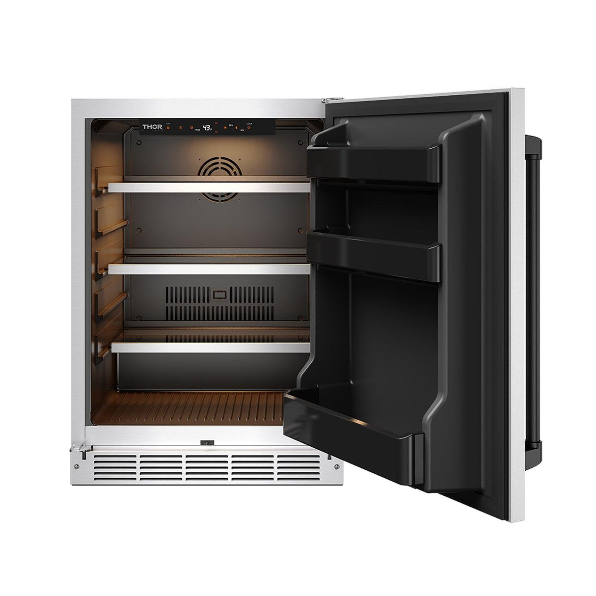 Gordon Ramsay Collection 24 Inch Outdoor Undercounter Beverage Cooler In Stainless Steel/black