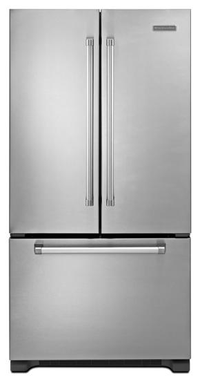 Stainless w. Commercial Handle KitchenAid® 22® Cu. Ft. Counter-Depth French Door Refrigerator, Pro Line Series