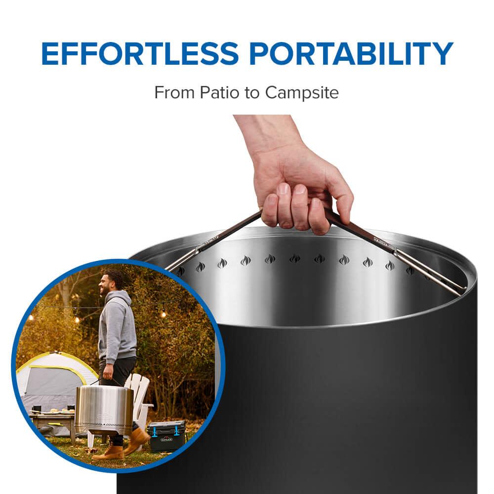 Timberwolf Smokeless Fire Pit 18-inch, Matte Black , Wood, Matte/Matt Black
