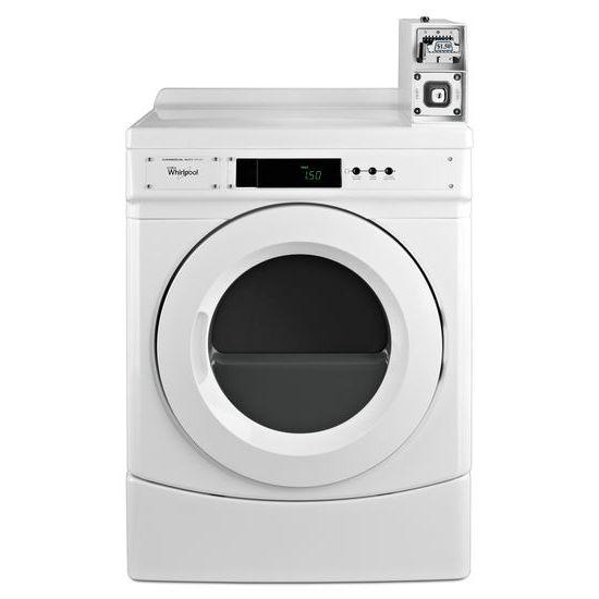 Whirlpool® 27" Commercial Gas Dryer with with Factory-Installed Coin Slide and Coin Box - White
