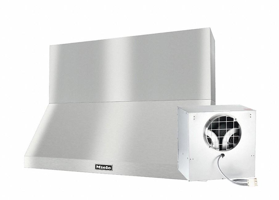 DAR 1250 Set 7 Wall-Mounted Range Hood with Extraction Mode with external XXL motor including 18" chimney cover.