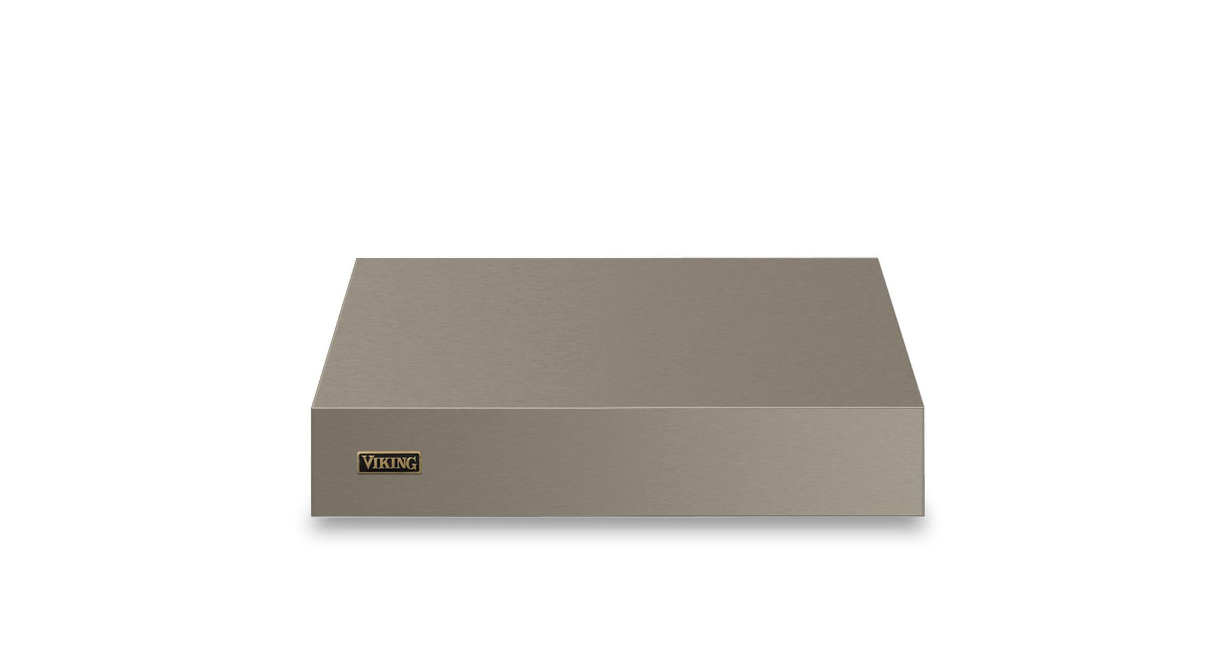 30"W. 12"H. Wall Hood + Ventilator (Finish: Nantucket, Trim: Brushed Brass)