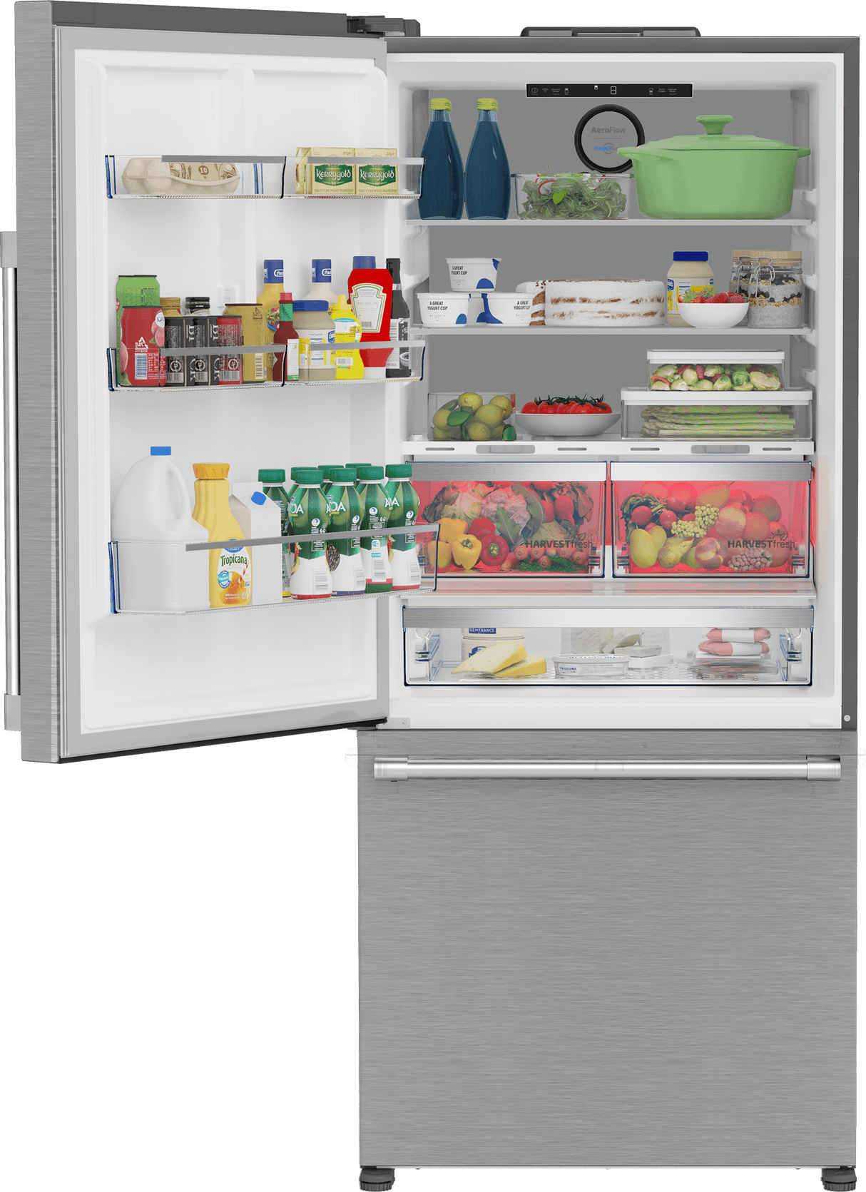 30" Bottom Freezer Refrigerator with HarvestFresh
