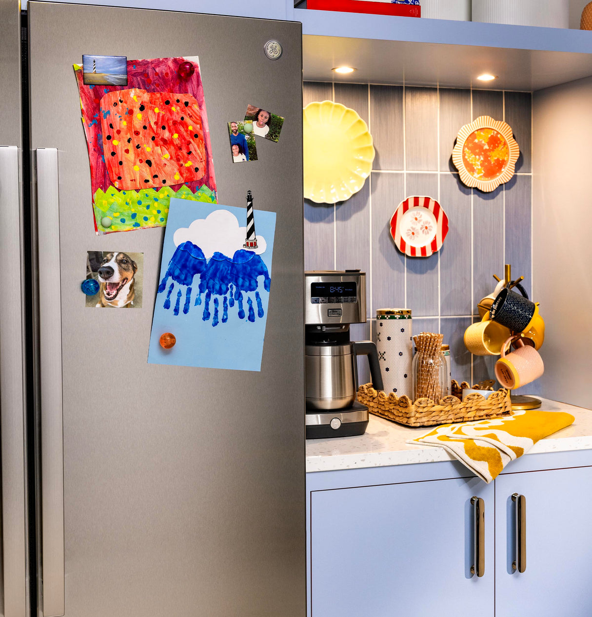 GE® 27.7 Cu. Ft. Side-By-Side Refrigerator with LED Light Walls and Extra Tall Dispenser
