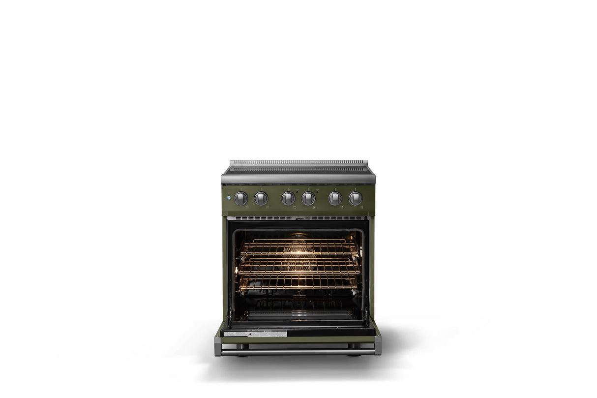 30"W. Induction Range (Finish: Martini, Trim: Polished Chrome)