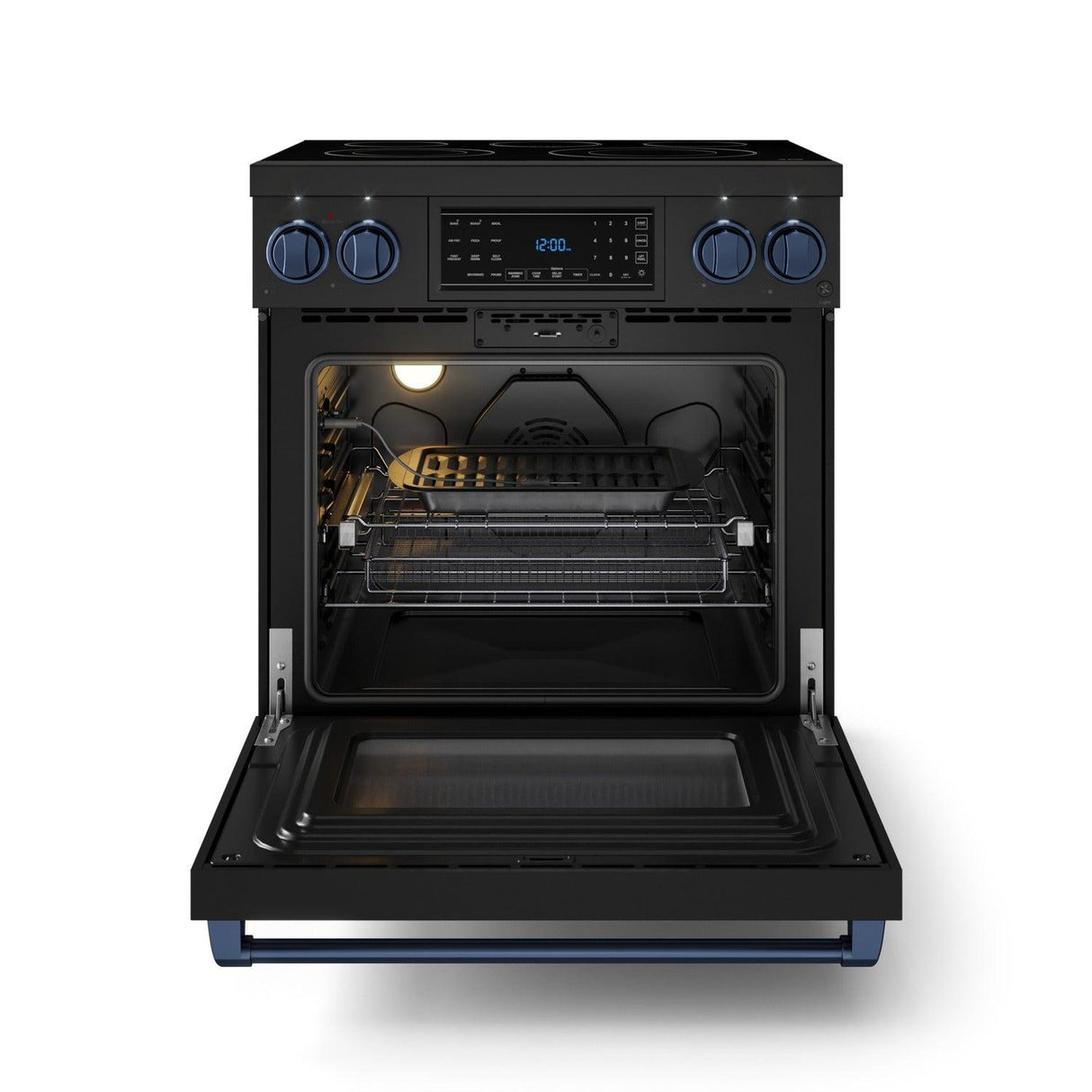 30 Inch Professional Electric Range With Tilt Panel Touch Control In Black/navy Blue Gordon Ramsay Series