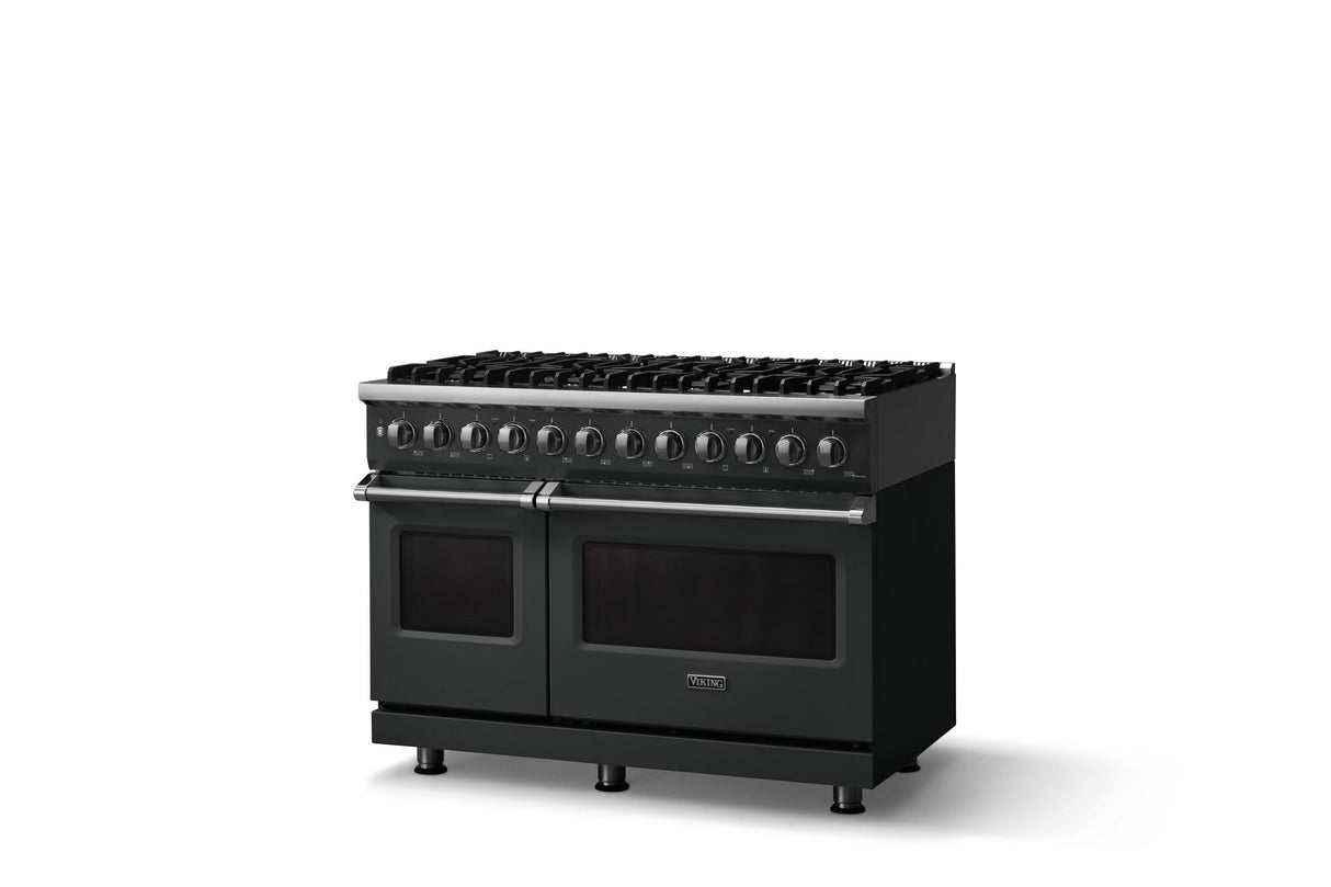 48"W. Dual Fuel Range (Burner: 8b, Finish: Antique Bronze, Trim: Polished Chrome, Fuel: Natural Gas)