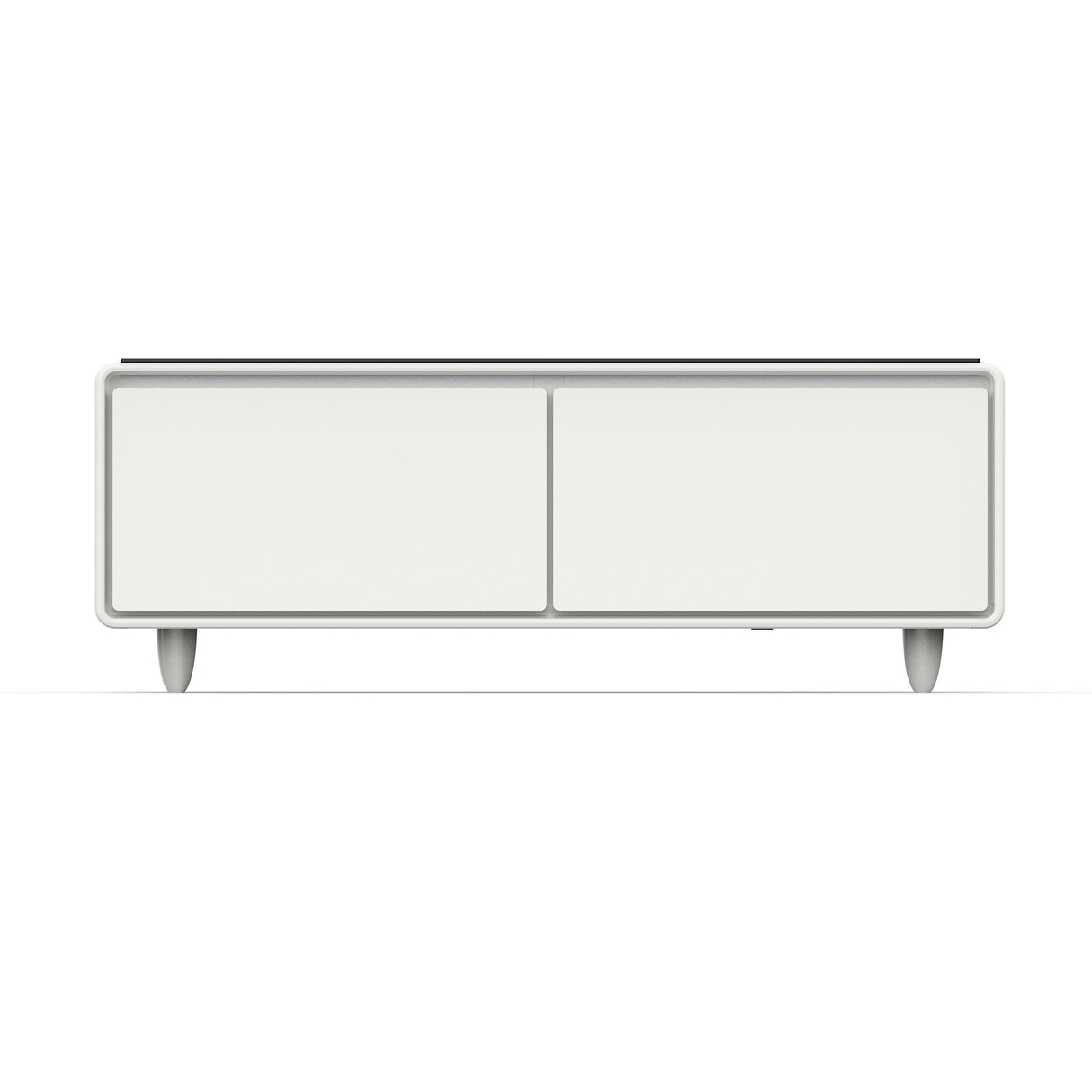 Forno Evoluto Tavolo 51-Inch White Smart Coffee Table - Dual Refrigerator Drawers, Bluetooth 5.0 Audio, Wireless Charging & RGB Ambient Light