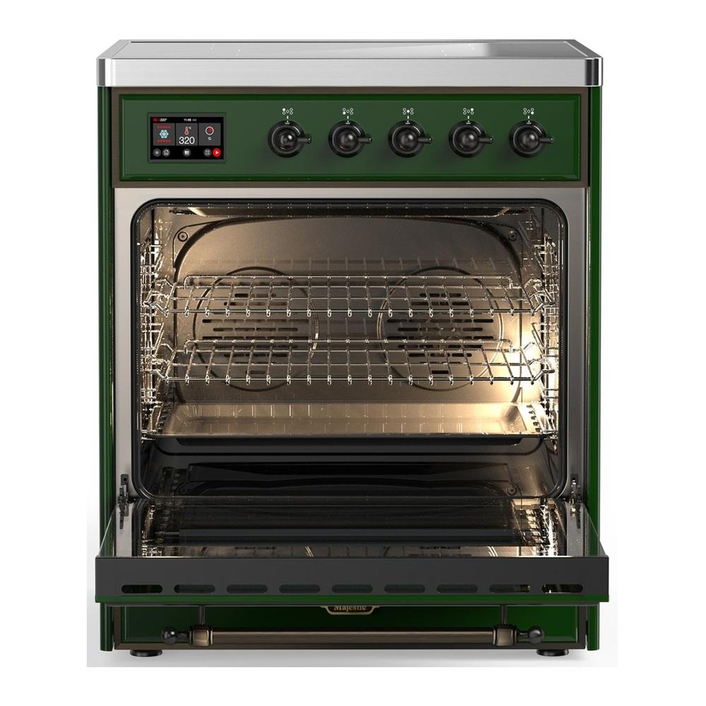 ILVE UMIB30NR3EGB Majestic III 30 inch Induction Range with 4 Elements, 4 cu. ft. Oven Capacity (Triple Glass Door, Emerald Green, Burnished)
