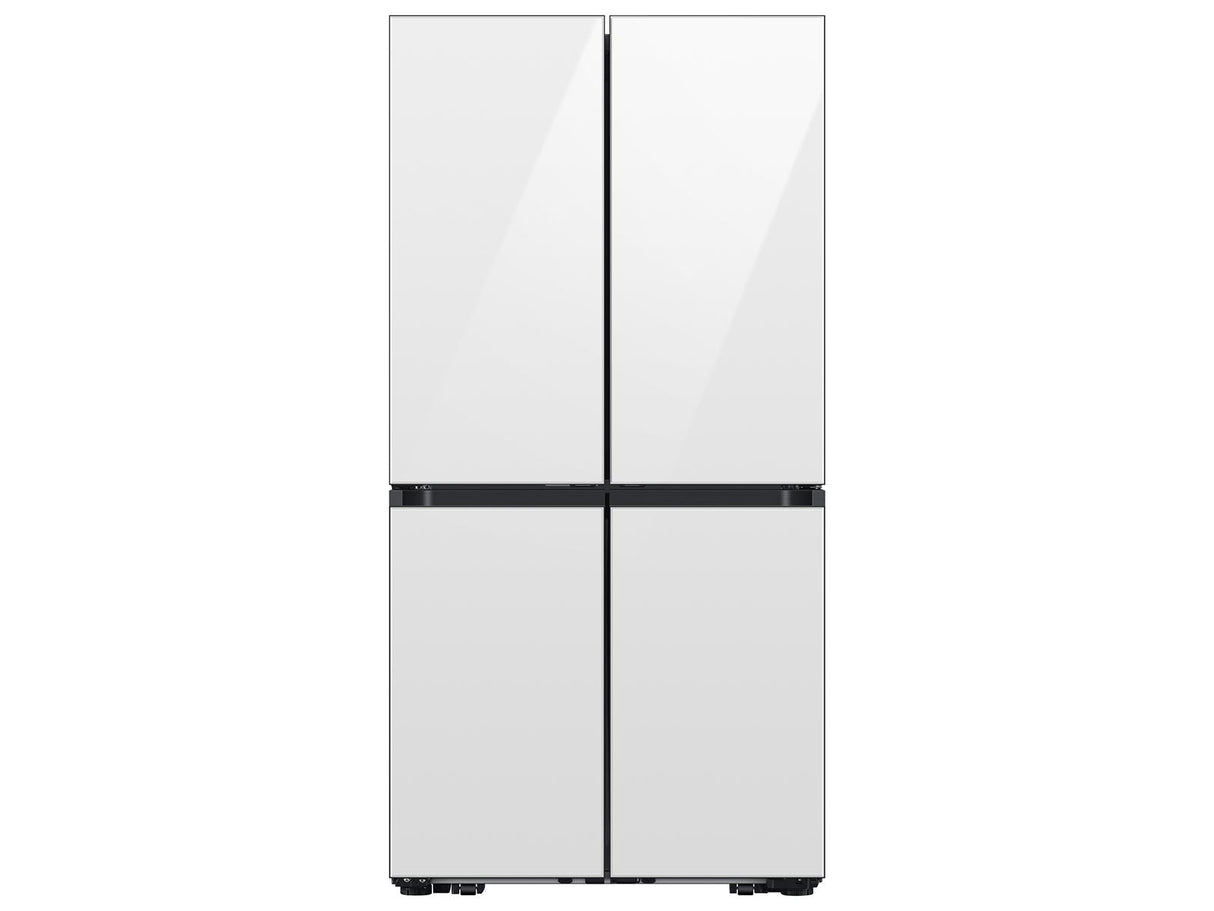 Bespoke 22 cu. ft. Counter Depth 4-Door French Door Refrigerator with Zero Clearance Fit & Food Showcase Door in White Glass