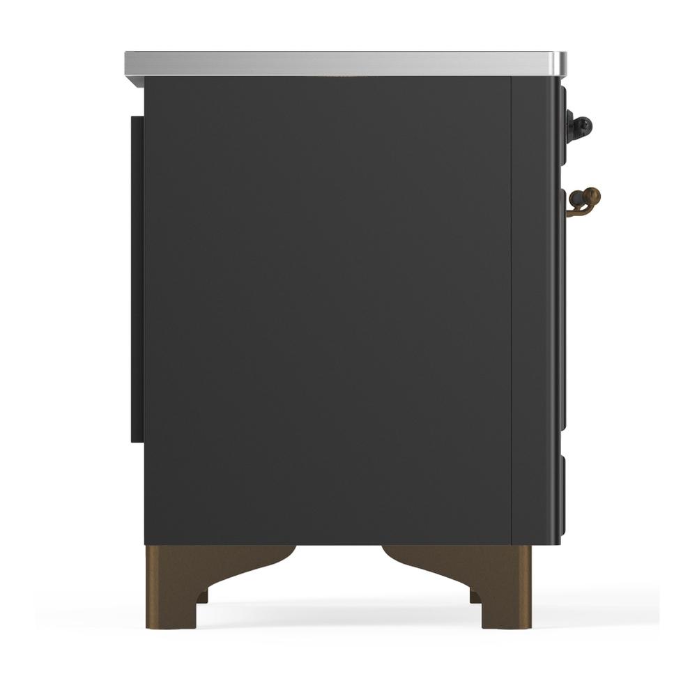 ILVE UMIB36NR3MGB Majestic III 36 inch Induction Range with 6 Elements, 3.5 cu. ft. Total Oven Capacity (Triple Glass Door, Graphite Matte, Burnished)