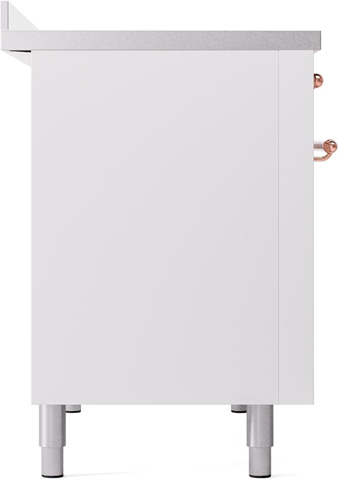 Nostalgie II 48 Inch Electric Freestanding Range in White with Copper Trim