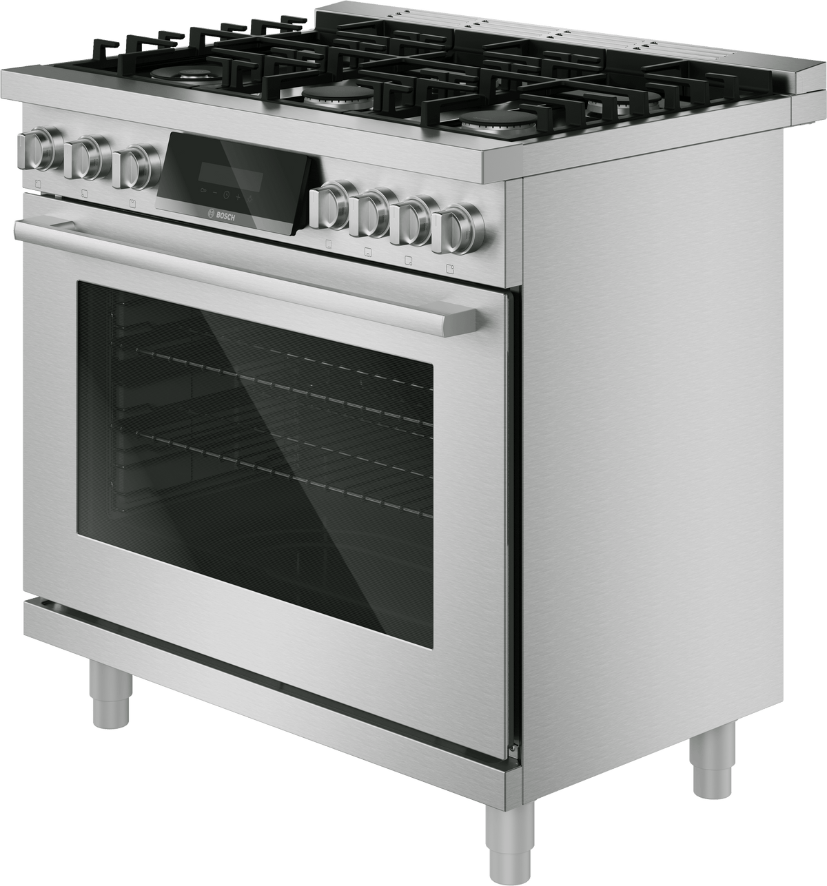 800 Series, Dual fuel freestanding range, 36'', Stainless steel