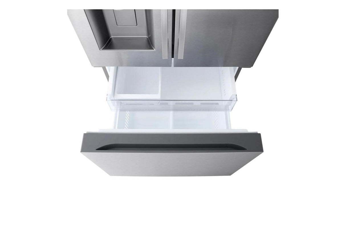 25 cu.ft. 3-Door French Door Refrigerator with Hybrid Handle Design and External Ice and Water Dispenser