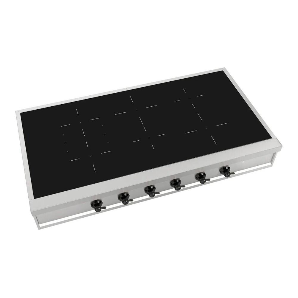 ILVE UHCPI486NSSB Nostalgie II 48 inch Built-In Induction Rangetop with 6 Elements, Stainless Steel (Burnished)