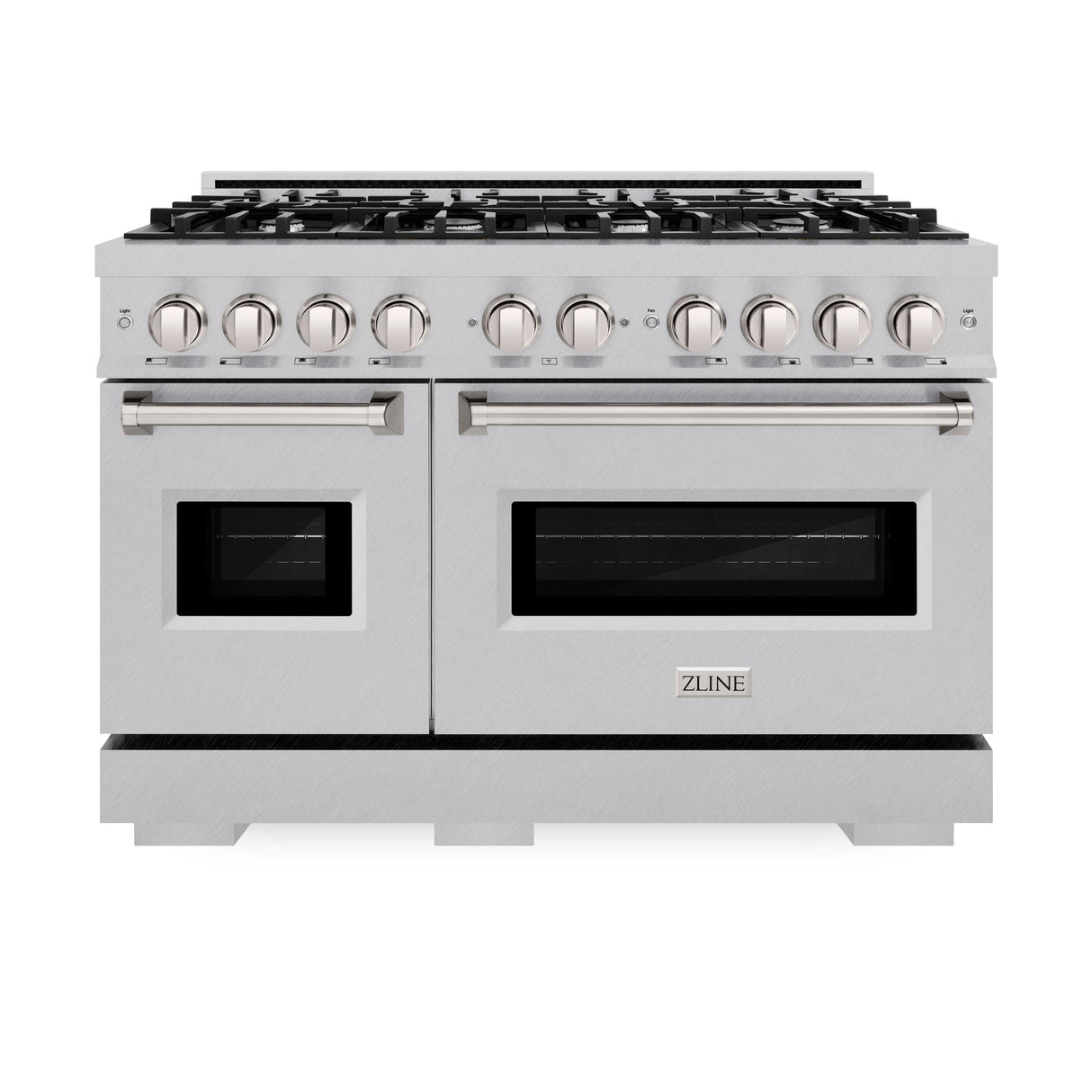 ZLINE 48 in. 6.7 cu. ft. Classic Double Oven Gas Range with 8 Burner Cooktop in DuraSnow' Stainless Steel (CGRS-48)