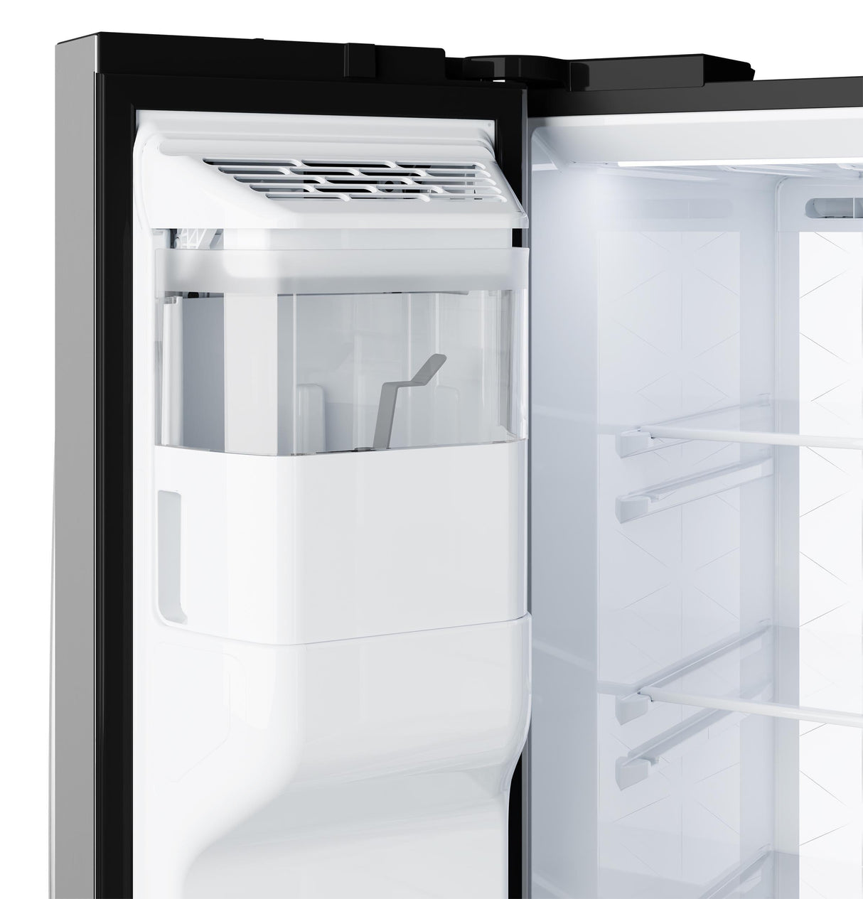 GE® 23.5 Cu. Ft. Counter-Depth Side-By-Side Refrigerator with LED Light Walls and Extra Tall Dispenser