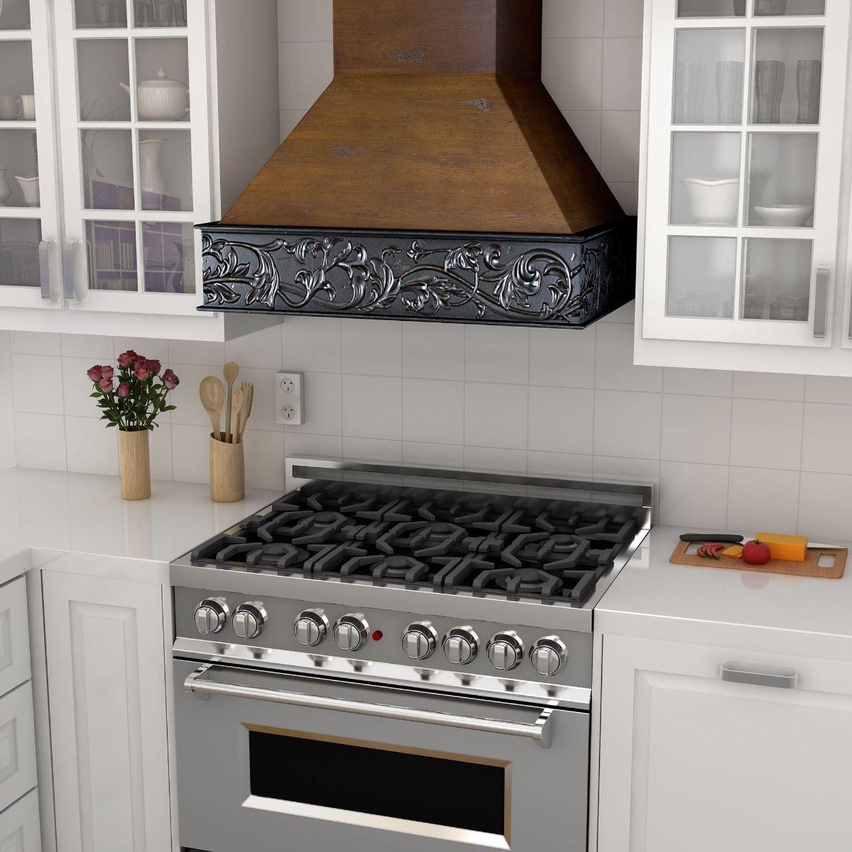 ZLINE 42 in. Wooden Wall Mount Range Hood in Antigua and Walnut - Includes Remote Motor