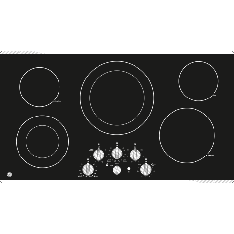 GE® 36" Built-In Knob Control Electric Cooktop