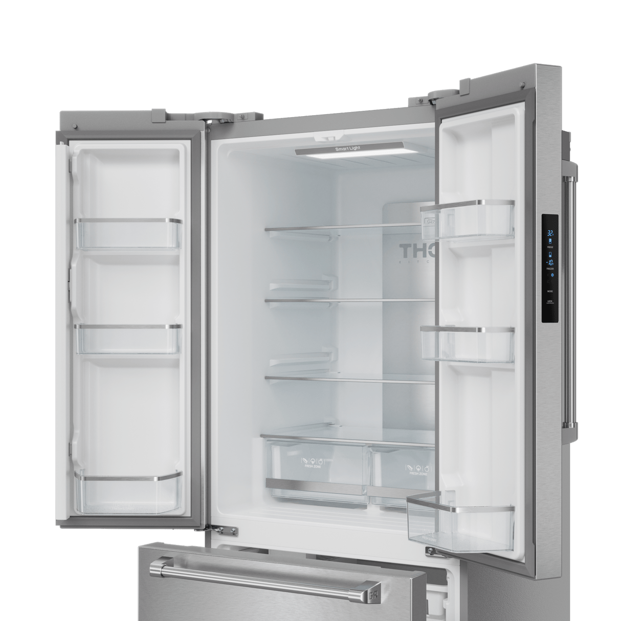 30 Inch 17.5 Cu Ft French Door Counter Depth Refrigerator With Ice Maker In Stainless Steel Gordon Ramsay Series