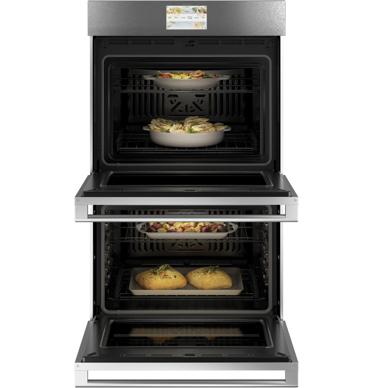 CAF(EBACK)™ 30" Smart Double Wall Oven with Convection in Platinum Glass