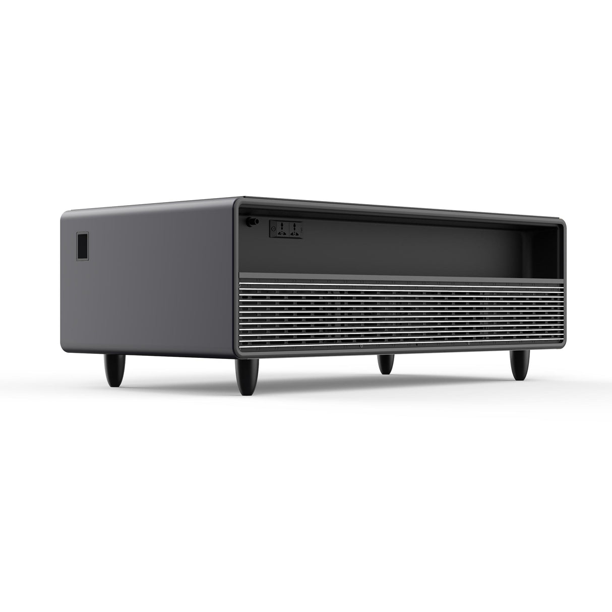 Forno Evoluto Tavolo 51-Inch Black Smart Coffee Table - Dual Refrigerator Drawers, Bluetooth 5.0 Audio, Wireless Charging & RGB Ambient Light