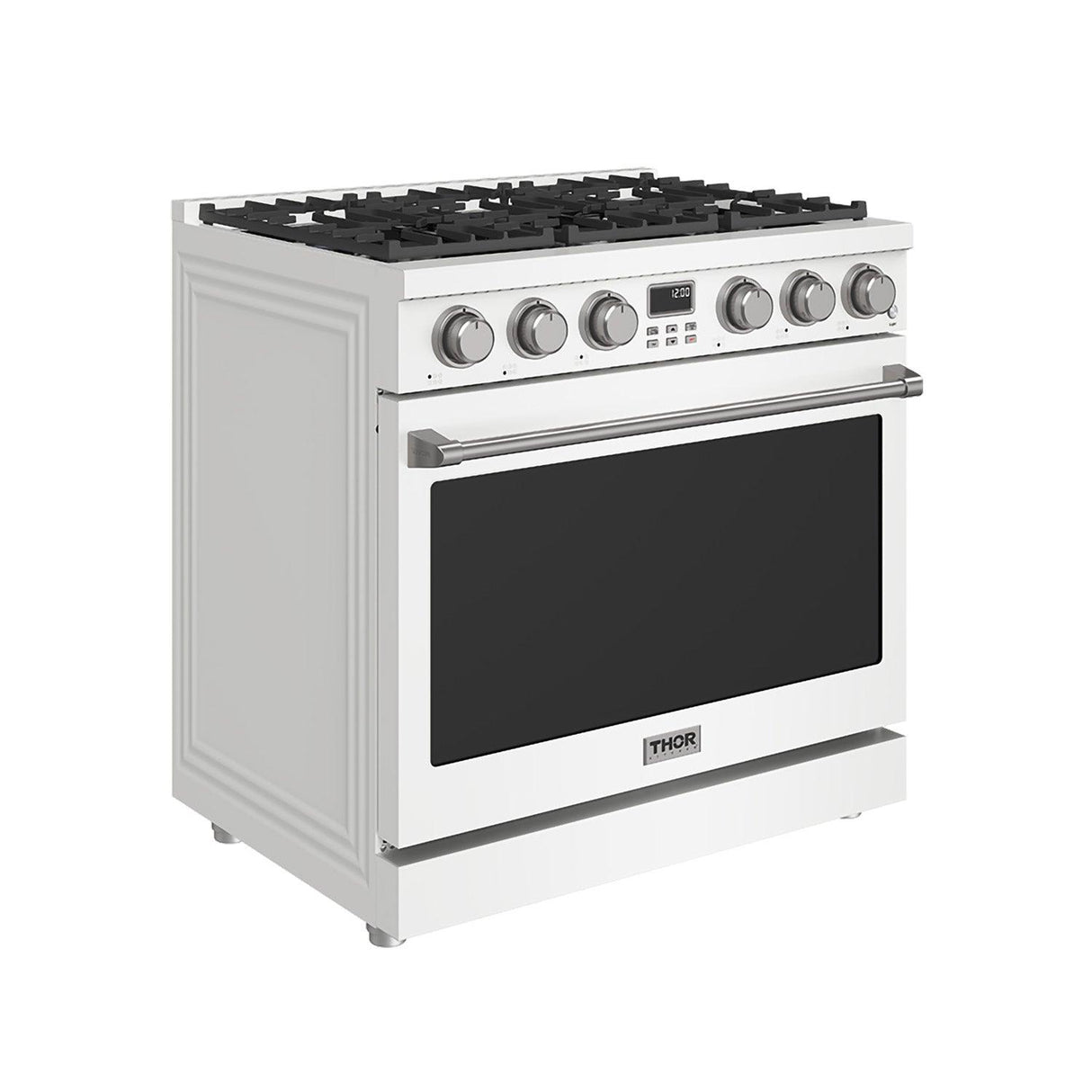 36 Inch Liquid Propane Range In White - Contemporary Professional