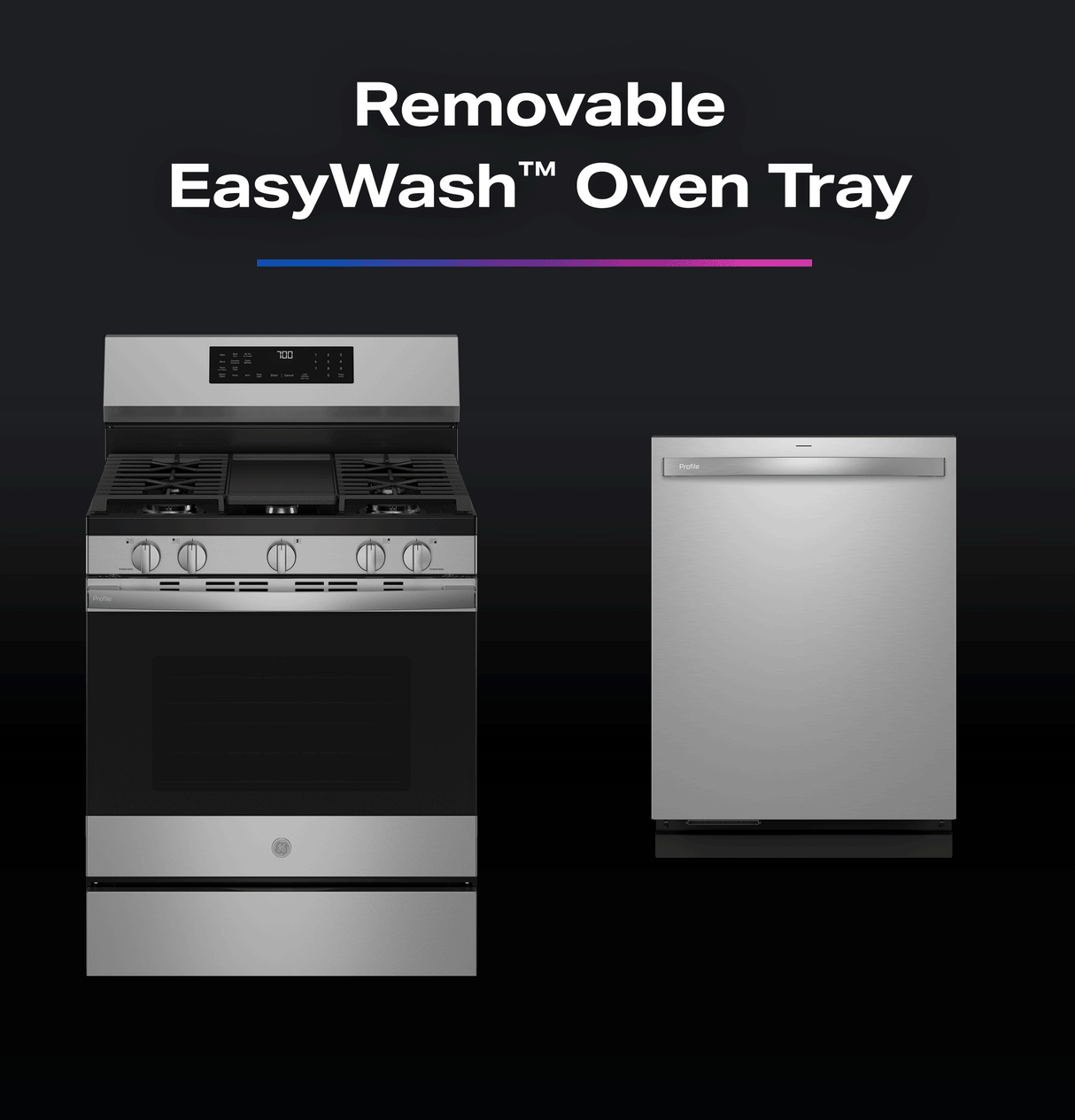 GE Profile™ 30" Smart Free-Standing Gas Convection Range with No Preheat Air Fry and EasyWash™ Oven Tray