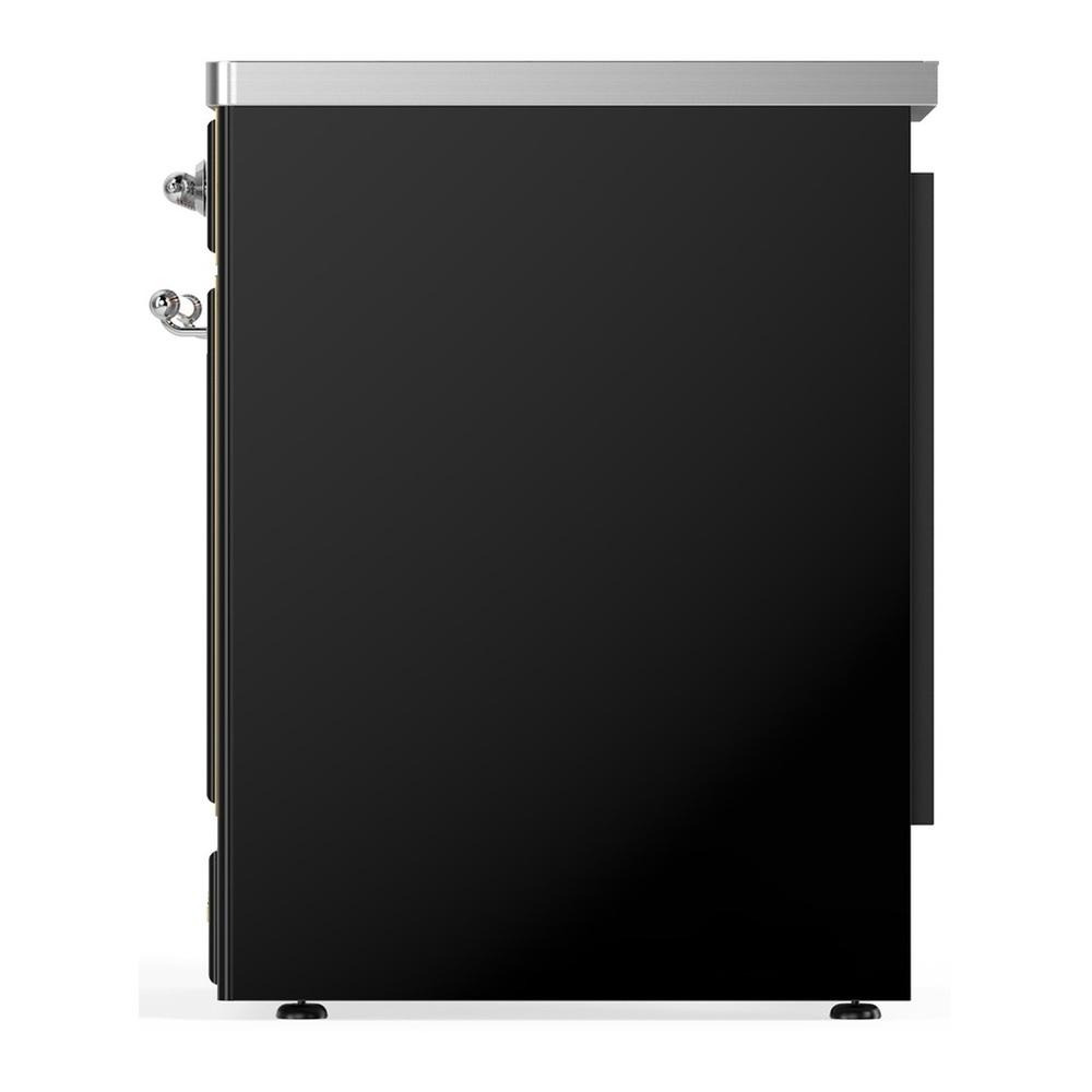 ILVE UMIB30QNR3BKC Majestic III 30 inch Induction Range with 4 Elements, 4 cu. ft. Oven Capacity (Solid Door, Glossy Black, Chrome)