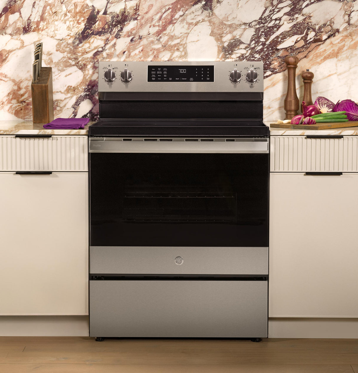 GE Profile™ ENERGY STAR® 30" Smart Free-Standing Electric Convection Range with No Preheat Air Fry and EasyWash™ Oven Tray