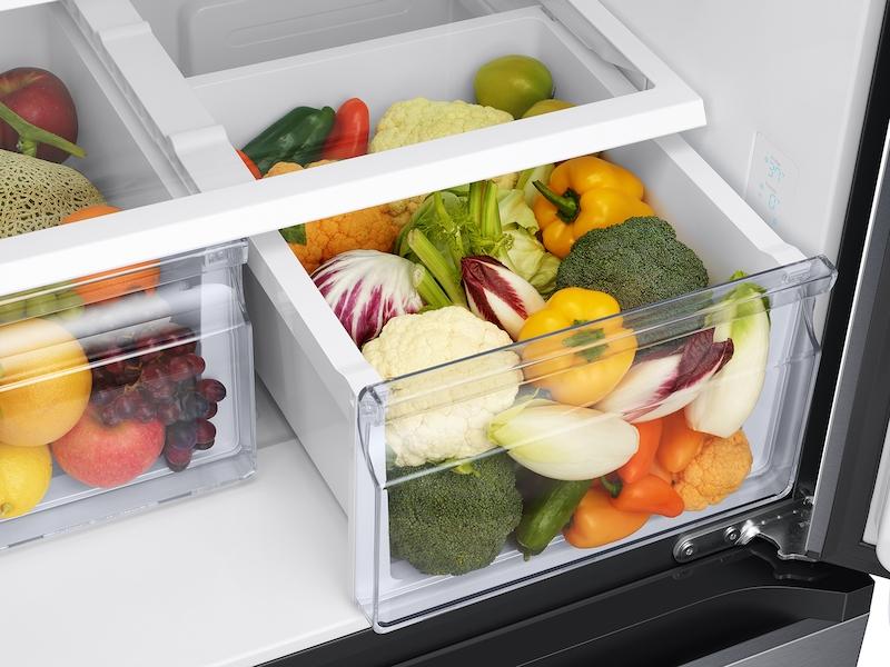19.5 cu. ft. Smart 3-Door French Door Refrigerator in Black Stainless Steel
