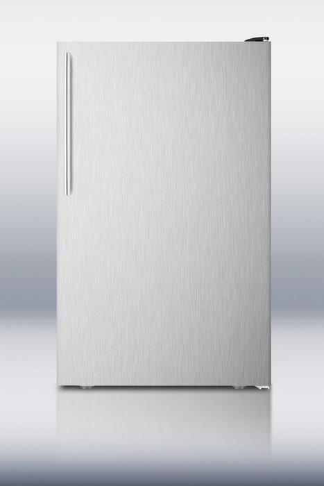 ADA Compliant 20" Wide Built-in Undercounter All-freezer, -20 C Capable With A Stainless Steel Door, Thin Handle and Black Cabinet
