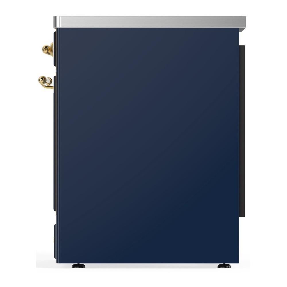 ILVE UMIB30NR3MBG Majestic III 30 inch Induction Range with 4 Elements, 4 cu. ft. Oven Capacity (Triple Glass Door, Midnight Blue, Brass)