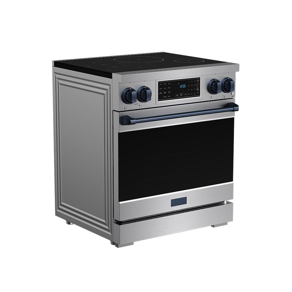 30 Inch Professional Induction Range With Tilt Panel Touch Control In Stainless Steel and Blue Gordon Ramsay Series