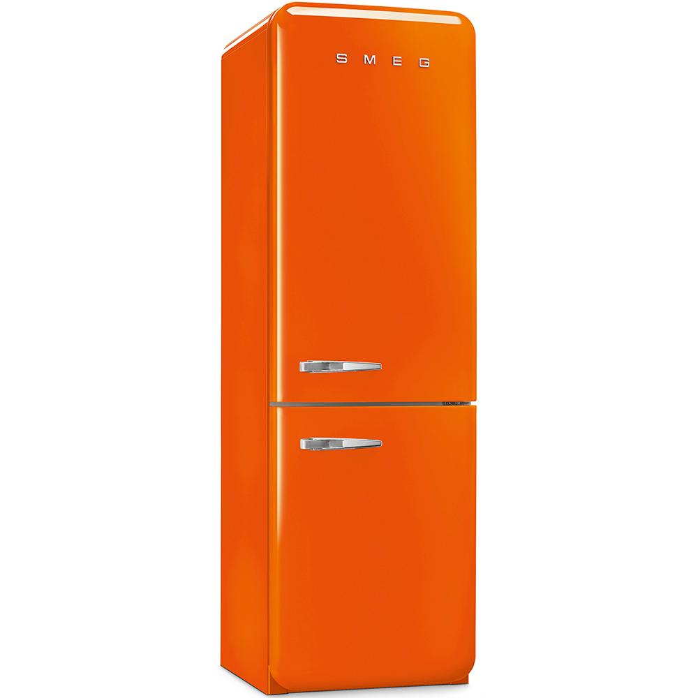 Approx 24" 50'S Style refrigerator with automatic freezer, Orange, Right hand hinge