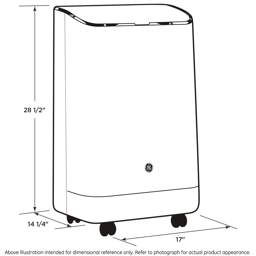 GE® Portable Air Conditioner with Dehumidifier for Medium Rooms up to 450 sq. ft., 12,000 BTU (8,200 BTU SACC)
