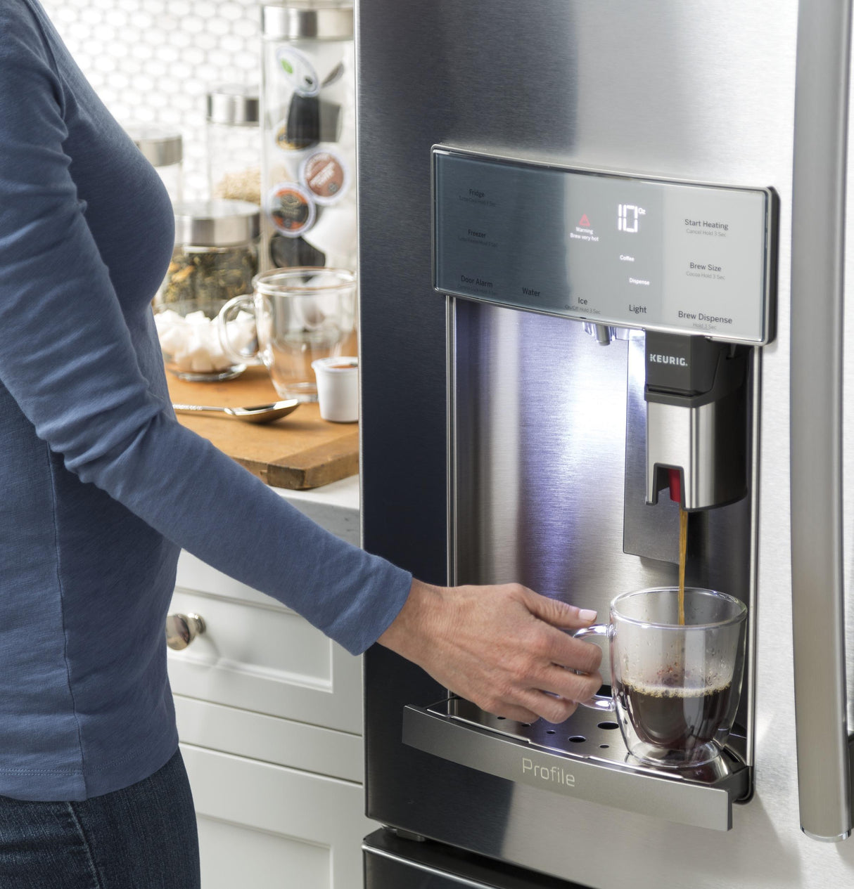GE Profile™ Series ENERGY STAR® 27.8 Cu. Ft. French-Door Refrigerator with Keurig® K-Cup® Brewing System