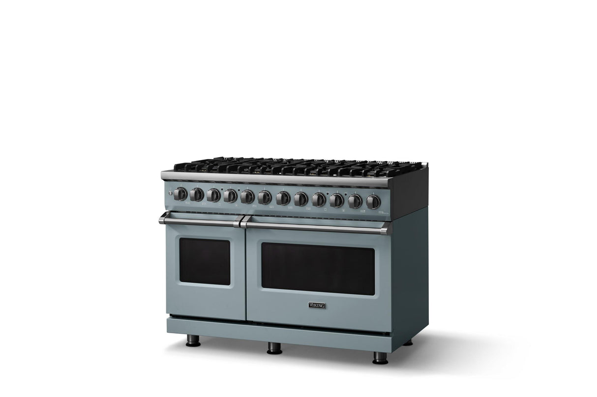 48"W. Dual Fuel Range (Burner: 8b, Finish: November Sky, Trim: Polished Chrome, Fuel: Natural Gas)