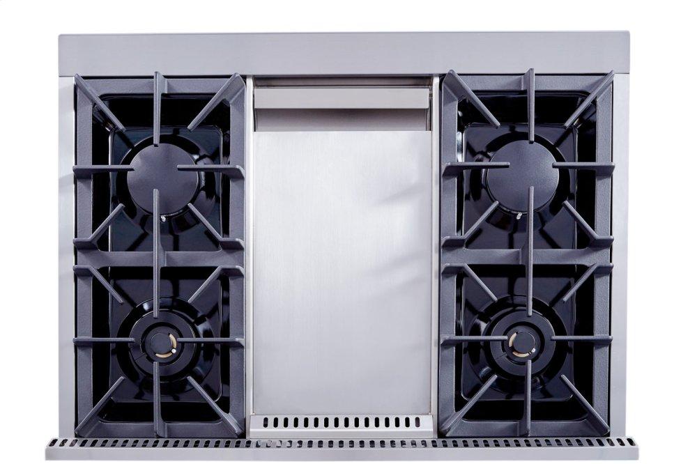 36 Inch Professional Gas Range With Griddle In Stainless Steel