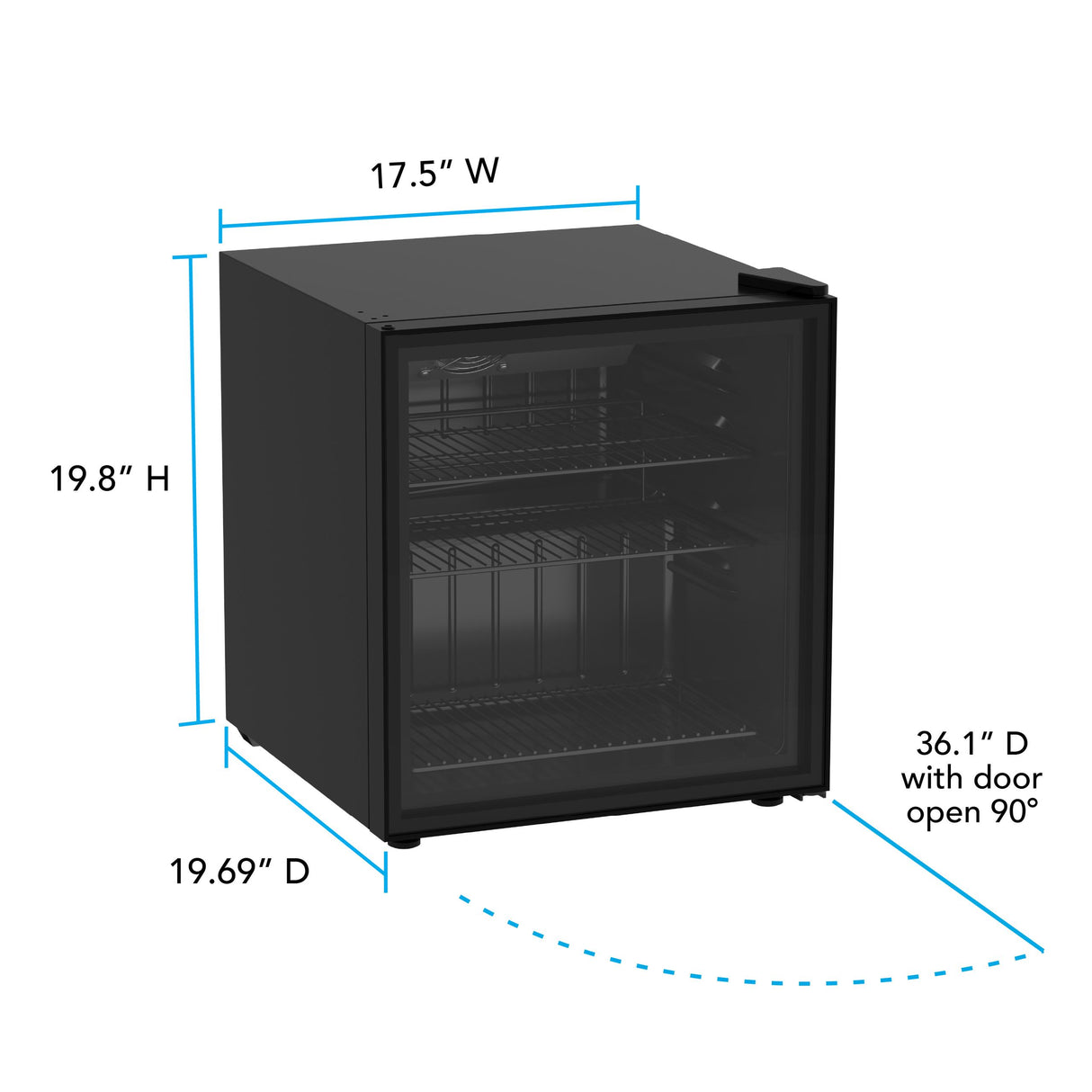Avanti Beverage Center, 60 Can Capacity, in Black (AVBC17F2PG)