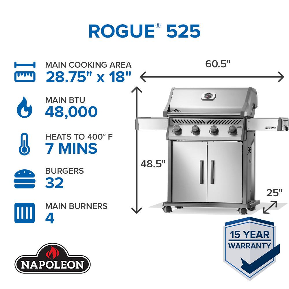 Rogue 525 Gas Grill , Natural Gas, Stainless Steel